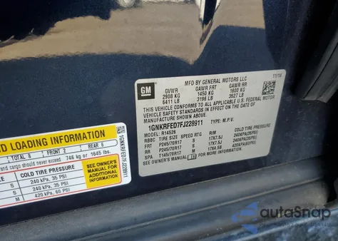 2015 Chevrolet Traverse Ls from USA, damaged, VIN 1GNKRFED7FJ228911